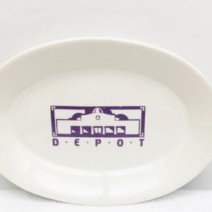 HLC Homer Laughlin Oval Platter 8" Dish DEPOT Vntg